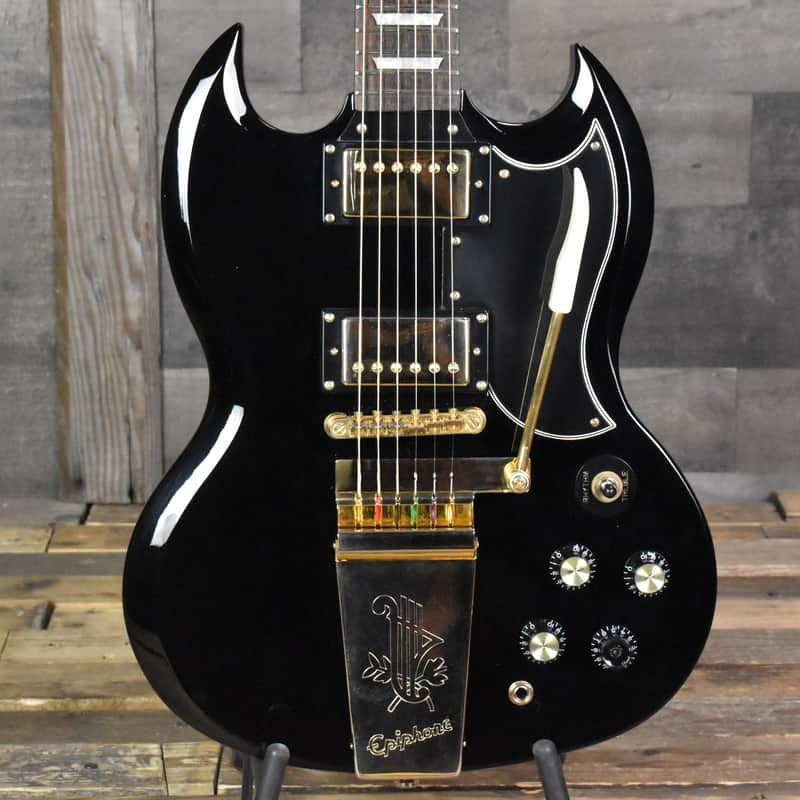 Pre-Owned Epiphone SG Custom Maestro - Ebony image 1