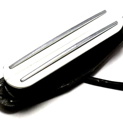 AlNiCo 5 Rail Strat Sized Humbucker, 1 Qty Position Interchangeable Dragonfire AR5 4-Wire Humbucking Pickup ~ White with Chrome Rails image 3