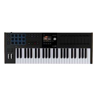 Arturia KeyLab Mk3 49 Keyboard MIDI Controller with DAW Integration, Enhanced Keybed, Visual Interface, 360-Degree Touch-Sensitive Potentiometers, Faders, Robust Wood and Aluminum Casing (Black) image 1