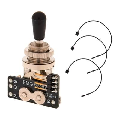 EMG Solderless 3-Position Toggle Switch, Black Knob B289, 4921.00