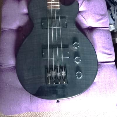 Epiphone Les Paul Special Bass 2008 Black Flame Top w Hard Shell Case image 2