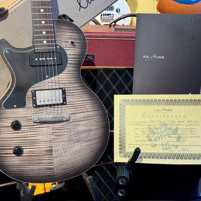 Nik Huber LEFT HANDED  KRAUSTER II “ Custom Shop” KORINA &  Super Flame Top  2016  Charcoal Black image 3