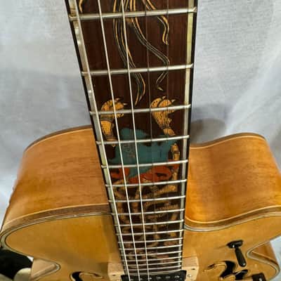 Blueberry Handmade Hollow Body Electric Guitar Rapunzel Motif image 7