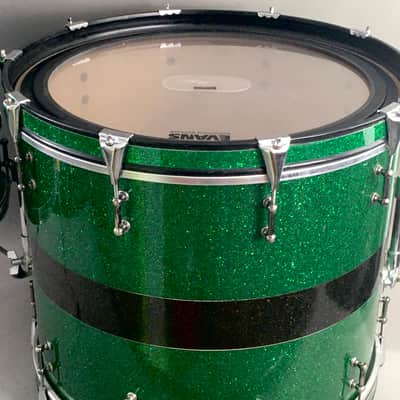 C&C Custom Drums Green Glass Glitter USA Order Made Drum Set Rock Kit CC Cardwell & Cardwell CC Maple Shells 12/14/22 image 25