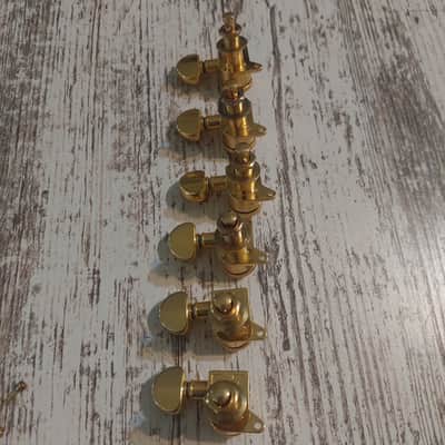 Grover Gold 506G6 Mini Locking 6-in-Line Rotomatic Tuners - 18:1 image 3