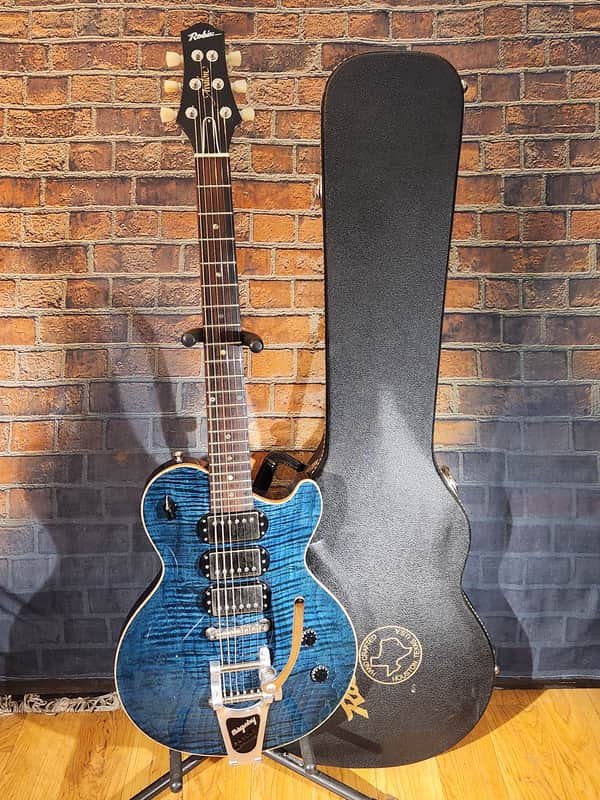 Robin Avalon Custom Flamed Dark Blue w/ OHSC image 1