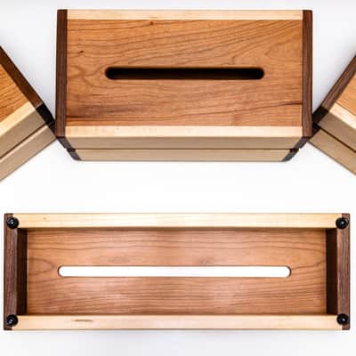Custom made Hardwood Pedalboard Medium 450x150x50mm image 4