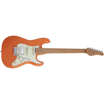 Schecter Nick Johnston Traditional H/S/S Atomic Orange Electric Guitar + Hard Case image 2