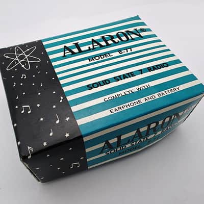 1960'S Alaron Mod. B-77 Solid State Radio w/ Box, Case & Paperwork - Blue image 2