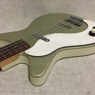 Danelectro Left Hand Lefty DC-2 Bass 1999 Korea Silver Sparkle image 6