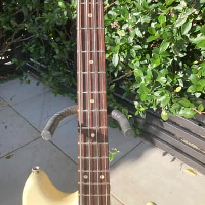 Fender Pawn Shop Mustang Bass 2013 - 2014 - Olympic White with Racing Stripe image 3