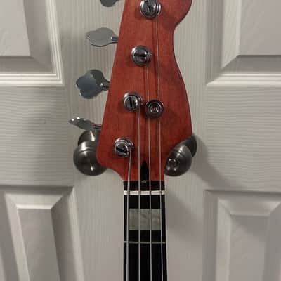 Squier by Fender P-Bass Precision Custom Stained Upgraded Cherry image 4
