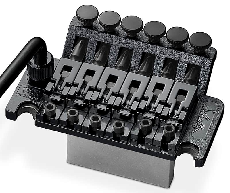 Schaller Germany Floyd Rose Tremolo Kit - Black with 42mm Block, R2 Nut image 1