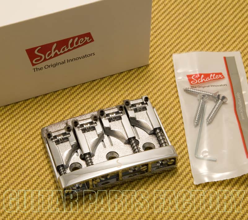 BB-0318-010 Schaller Roller Chrome 4-string Bass Bridge Made in Germany image 1