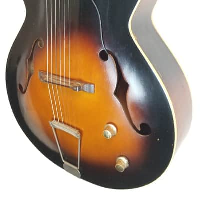 Old Kraftsman Vintage Archtop Hollowbody Electric Guitar, Single Pickup, 2-Tone Sunburst, Late '40s image 2