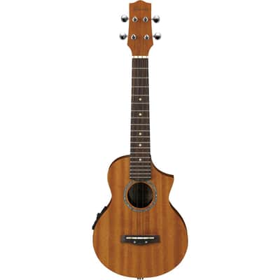 Ibanez UEW5E Concert Ukulele Acoustic Electric Guitar with Mahogany Top, 19 Frets, Mahogany Neck, Rosewood Fretboard, UK300-T Preamp, Open Pore image 5