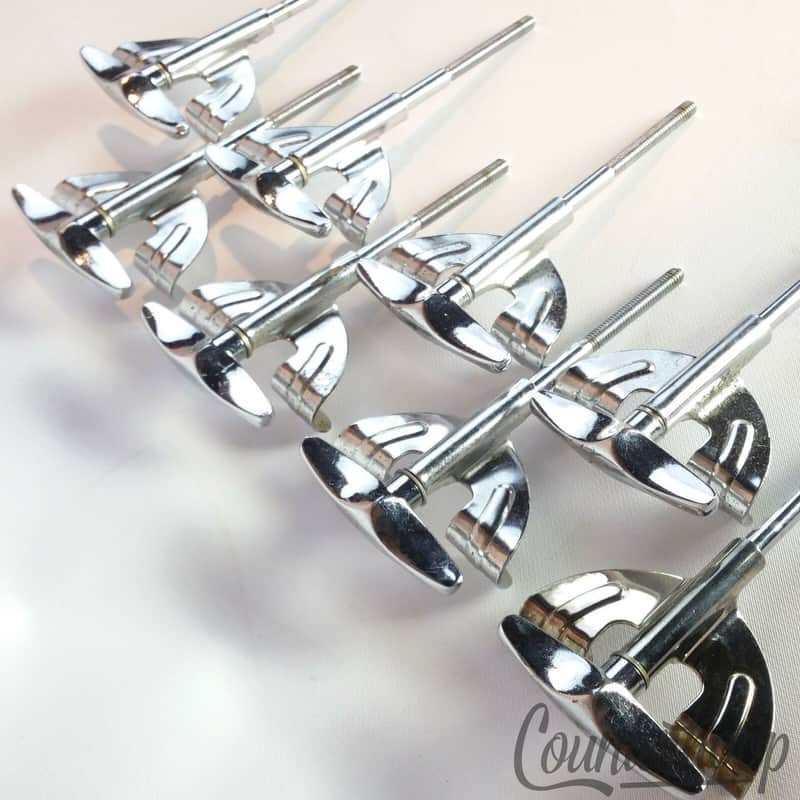 *Pearl 8x Bass Drum Tension T-Rods+Claws Metric Japan Chrome 4 3/16" Vintage 70s image 1