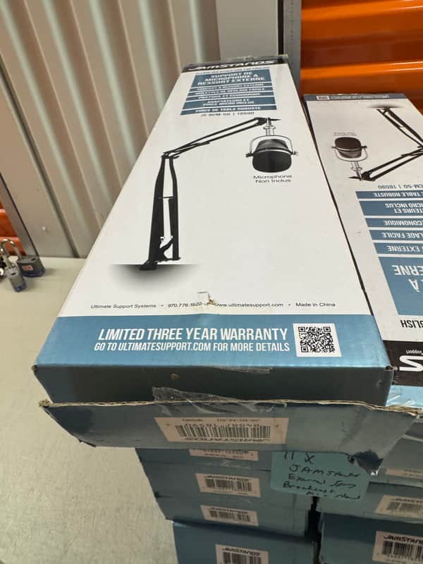 New Ultimate Support JS-BCM-50 Broadcast Microphone Stand - Table Clamp Mic Stand image 1