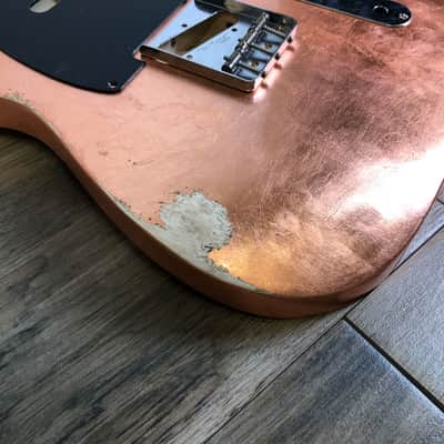 Made to Order - FRANCHIN Mars guitar body Relic Aged METALLIC LEAF (Gold/Silver/Copper) Basswood Poplar Telecaster-Tele-T-Style Made in Italy image 10