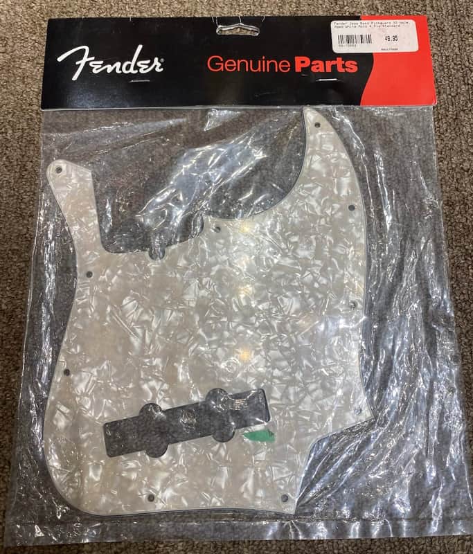 Fender Jazz Bass Pickguard, 10 Hole, Aged White, 4-ply, Standard image 1