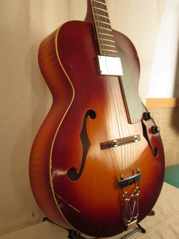 Silvertone 708 1940's - red sunburst with pickup image 1