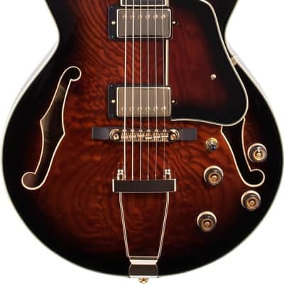 Ibanez AG95QA Artcore Expressionist Hollowbody Electric Guitar, Ebony Fingerboard, Dark Brown Sunburst image 2