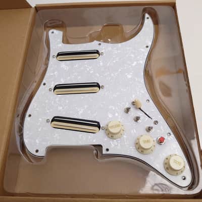 White Pearl SSS Guitar Strat Style Loaded Prewired Pickguard image 2