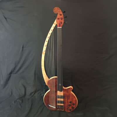 Barton Basses 11-String Fretless Harp Bass 2016 Koa image 5