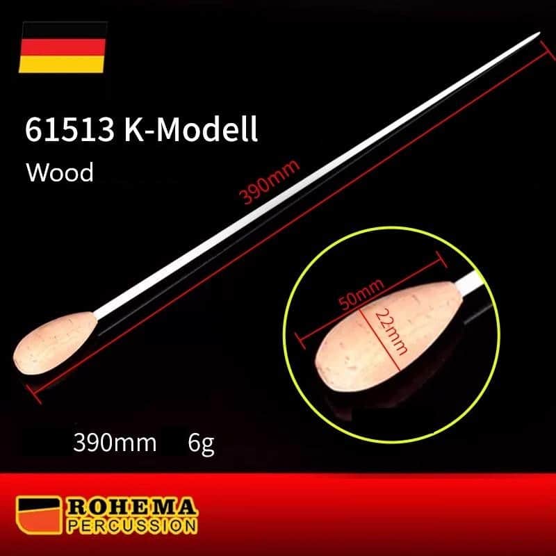 Rohema K-Modell Conductor Baton - German Hornbeam, Cork Handle, 390mm image 1