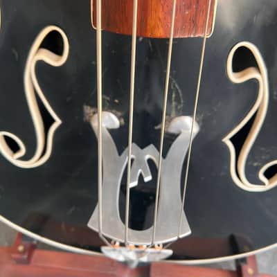 Ultra-Rare 1960 Wandré Naika Double Bass – Made in Italy – Black w/ Carved Lion Headstock & Aluminum Hardware with Hard Case image 17