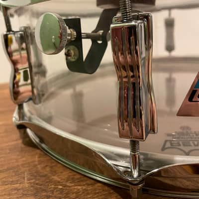 Ludwig 5x14" Vistalite Acrylic 10-Lug Snare Drum with P-85 Strainer 1970s - Clear image 5