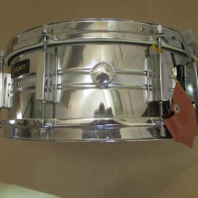 Tempro Vintage 14 X 5 Snare Drum, 8 Lugs, Brilliant Chrome, Muffler, Made In Japan, All Original! image 7