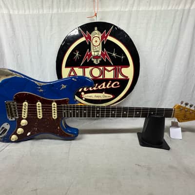 Fender USA Custom Shop '62 1962 Stratocaster Heavy Relic Guitar with COA + Case 2022 - Sapphire Blue Transparent / Rosewood fingerboard image 5