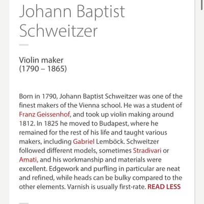 Johann baptist Schweitzer  Full size violin  1800s image 3