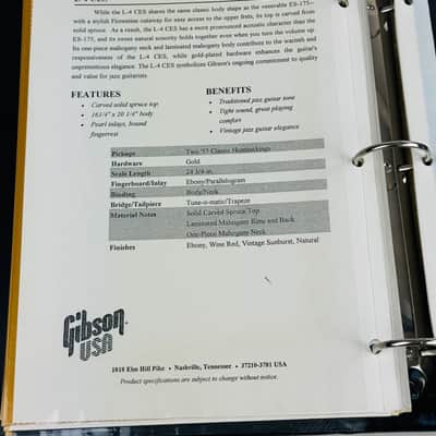 Gibson Historic Dealer Binder 1992 image 12
