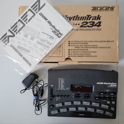 Cleaned Zoom RT234 drum machine with original box, manual, power adapter