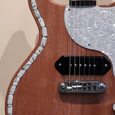 Custom Designed & Crafted Double Cutaway 1959 Les Paul Jr. Style-Matte White Howlite Stones Serial #069 2025 image 7