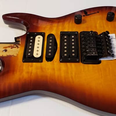 Kramer Striker FR424CM quilted maple loaded body Floyd Rose pickups 2000 sunburst image 2