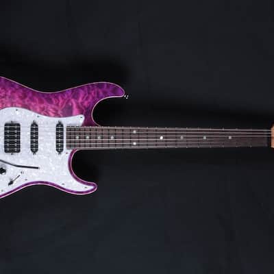 Schecter USA Sunset Custom 2014 Electric Magenta Quilt image 2