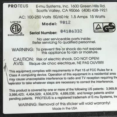E-mu Proteus 2 early 90's 16 bit Polyphonic Orchestral Sound Module image 7