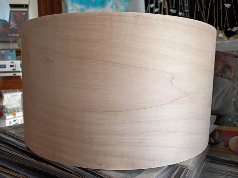 B-stock 13x7 maple steam Bent semi-solid bare raw snare drum Shell by Erie drums and shells image 1