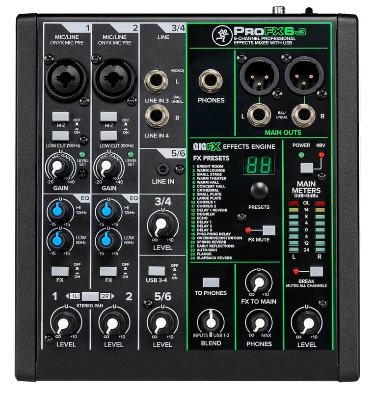 Mackie ProFX6v3 6-Channel Professional Effects Mixer w/USB ProFX6 v3 image 1