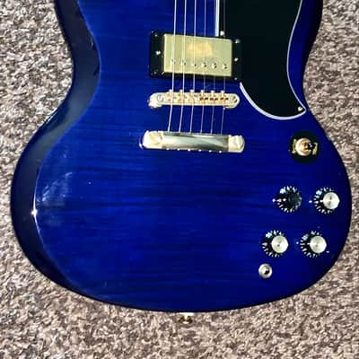 Epiphone SG pro flame top electric guitar ohsc image 4