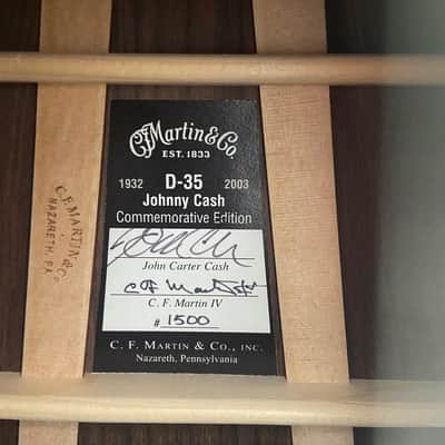 Mint Martin D-35 Johnny Cash Signature Dreadnought 2026 - Polished Black image 12