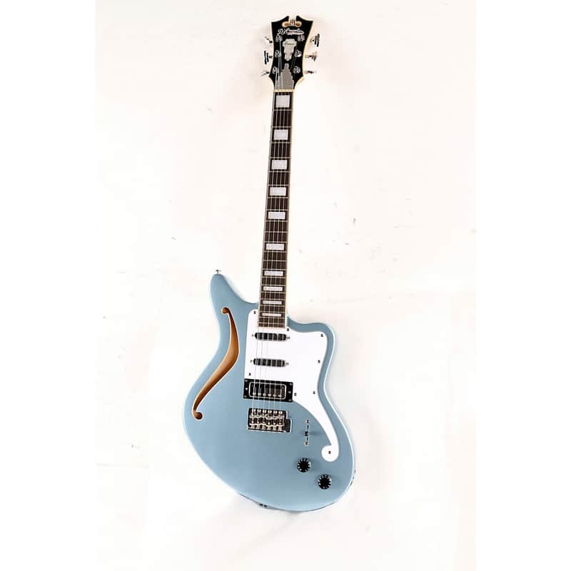 D'Angelico Premier Series Bedford SH Limited-Edition Electric Guitar with Tremolo Regular Ice Blue Metallic image 1