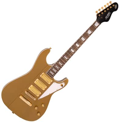 Vintage Electric Guitar JDV36 Joe Doe 'Gas Jockey' Sparkling Gold Sand + Case image 3