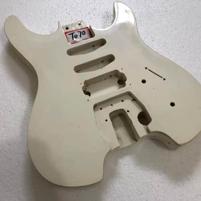 White Headless Guitar HSS Body image 9
