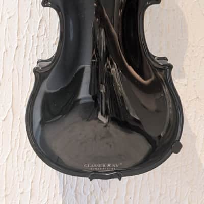 Glasser GCC-V4/4 2023 Violin (Black), Glasser Bow, Eastman Hard Case and Accessories image 2