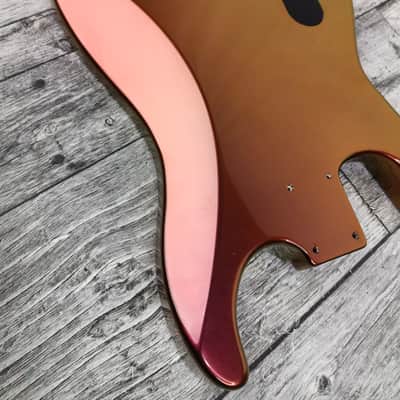 Havok Hard Tail Chameleon Nebula  2pc Mahogany Guitar S type, HS config Custom Guitar Body. 80' style image 10