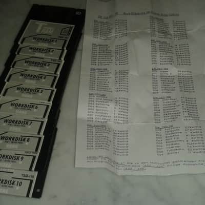 KORG 1990 T series T1 T2 T3 "M1 STEROIDS" WORKDISK TSD 101-110 TOTAL 10 DISCS DISKS GOOD STATE image 1